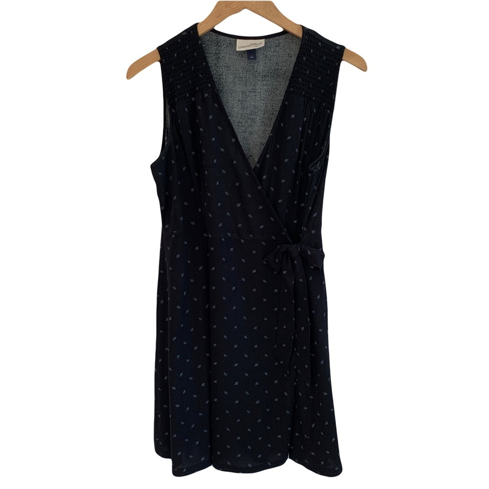 UNIVERSIAL THREAD Sleeveless Wrap Dress Black w/pattern - Size L